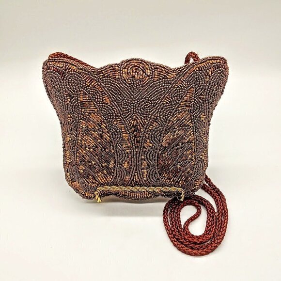 Vintage Magid Bronze Beaded Crossbody Bag - Picture 1 of 8